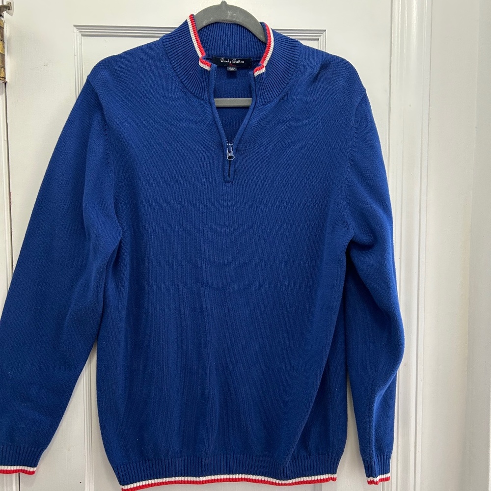 EUC Men's Brooks Brothers  1/4 Zip 100% Supima Cotton Sweater XL